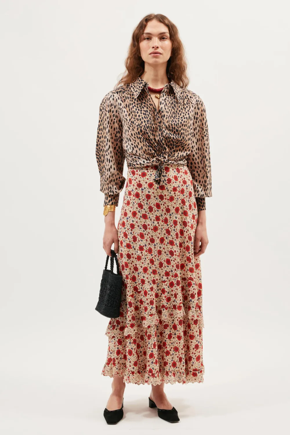 RIXO Aenor Midi Skirt^ Skirts