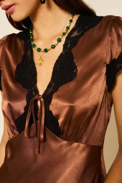 RIXO Amari Satin Midi Dress^ Dresses