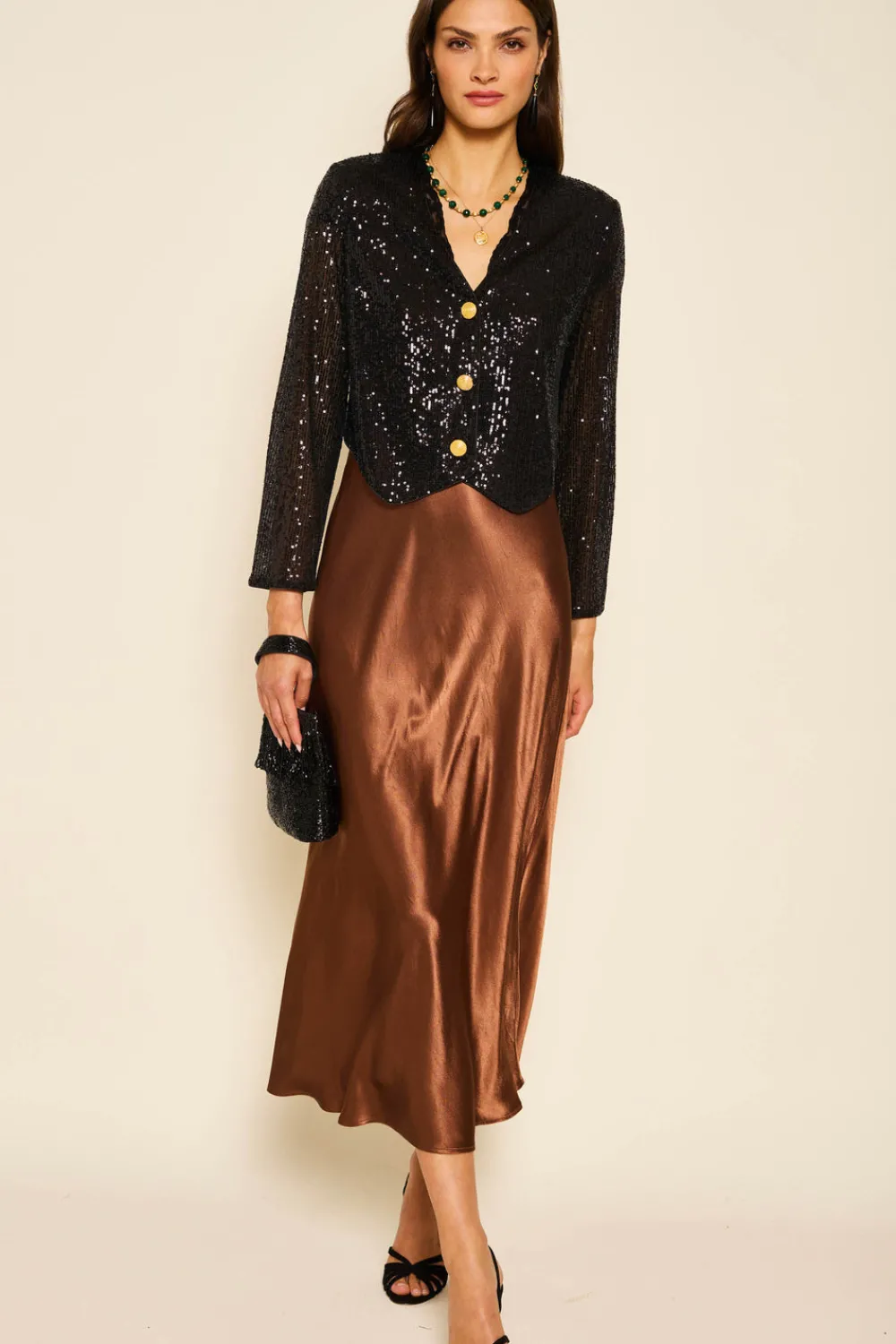 RIXO Amari Satin Midi Dress^ Dresses