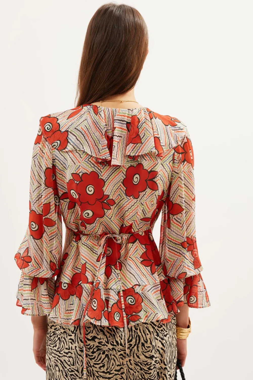 RIXO Ami Silk Blouse^ Tops