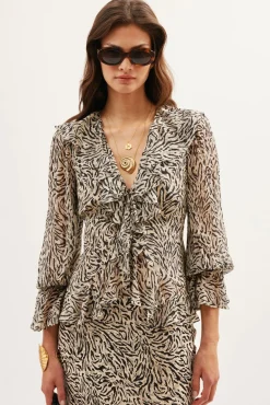 RIXO Ami Silk Blouse^ Tops|Co-Ords