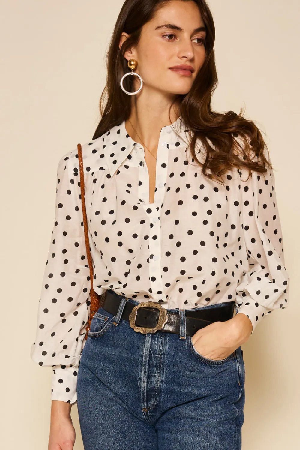 RIXO Blake Cotton Shirt^ Tops