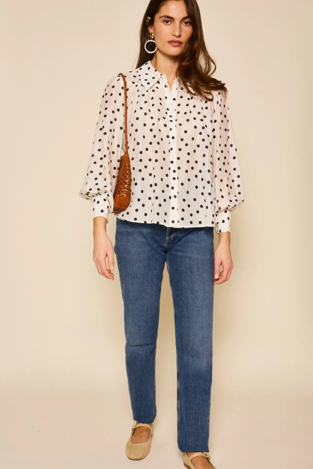 RIXO Blake Cotton Shirt^ Tops