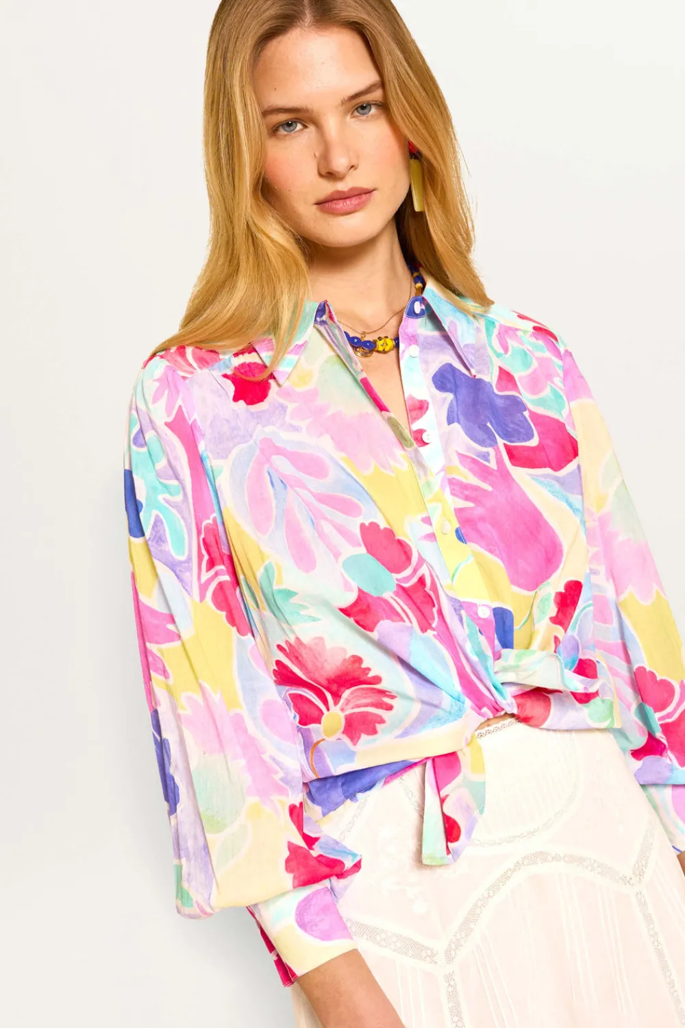 RIXO Blake Cotton Shirt^ Tops