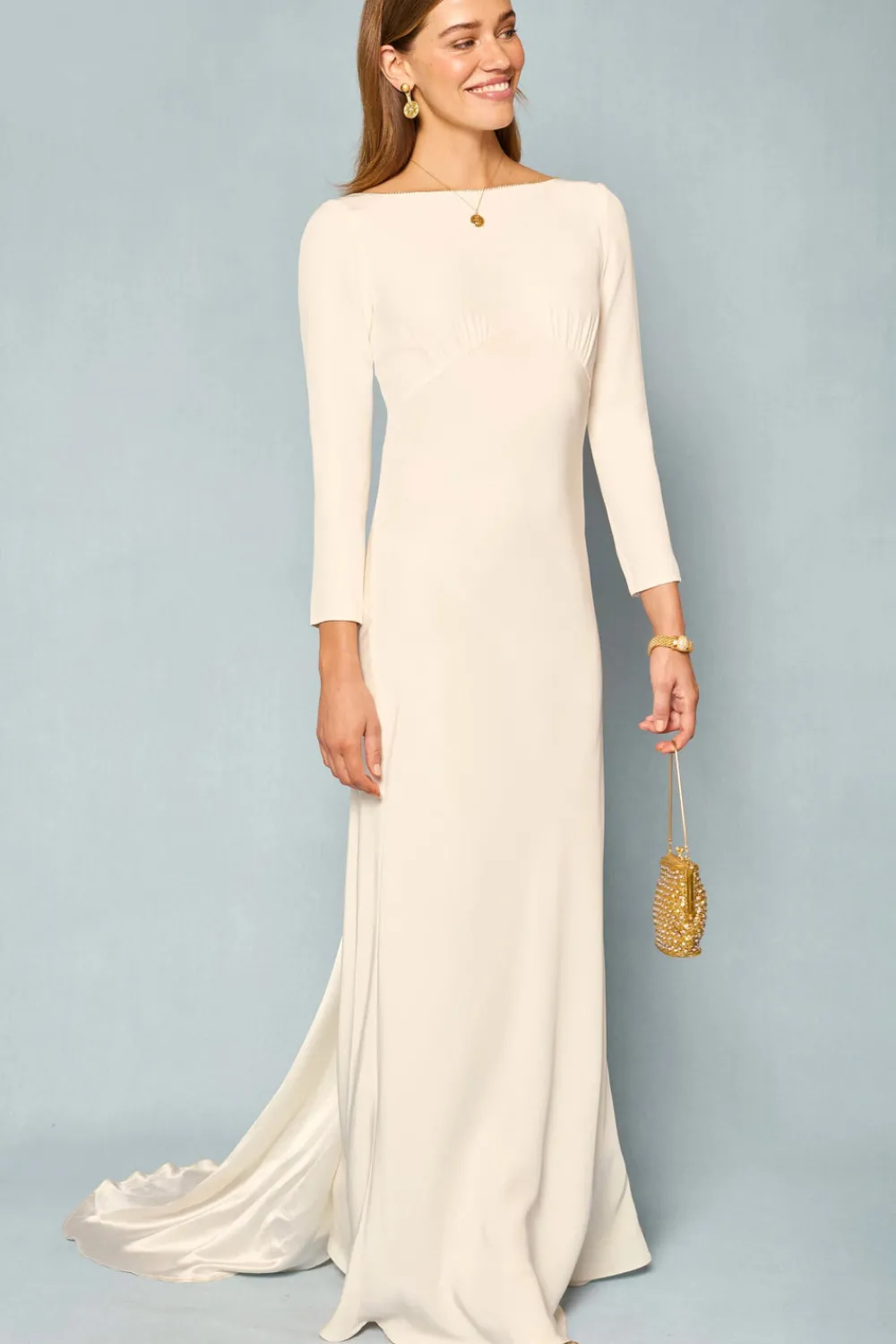 RIXO Cesca Backless Silk Gown^ Bridal Ceremony