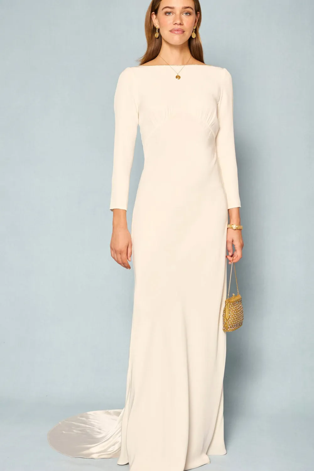 RIXO Cesca Backless Silk Gown^ Bridal Ceremony