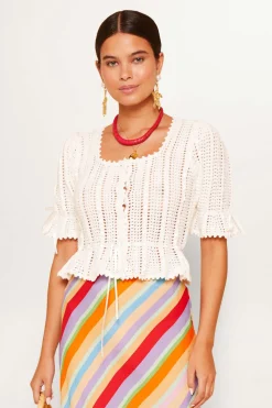 RIXO Dominika Knitted Cotton Cardigan^ Knitwear