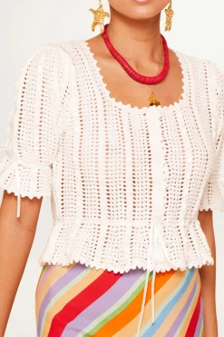 RIXO Dominika Knitted Cotton Cardigan^ Knitwear