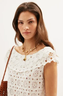 RIXO Eimear Cotton Crochet Top^ Tops|Knitwear
