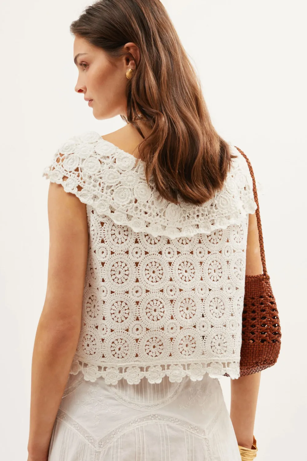 RIXO Eimear Cotton Crochet Top^ Tops|Knitwear