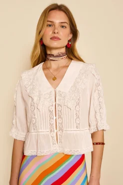 RIXO Ellery Cotton Blouse^ Tops