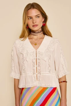 RIXO Ellery Cotton Blouse^ Tops