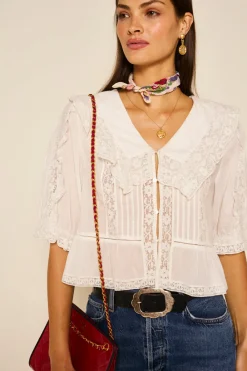 RIXO Ellery Cotton Blouse^ Tops