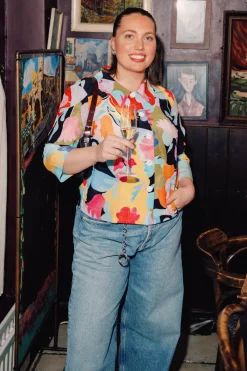 RIXO Ginette Silk Shirt^ Tops