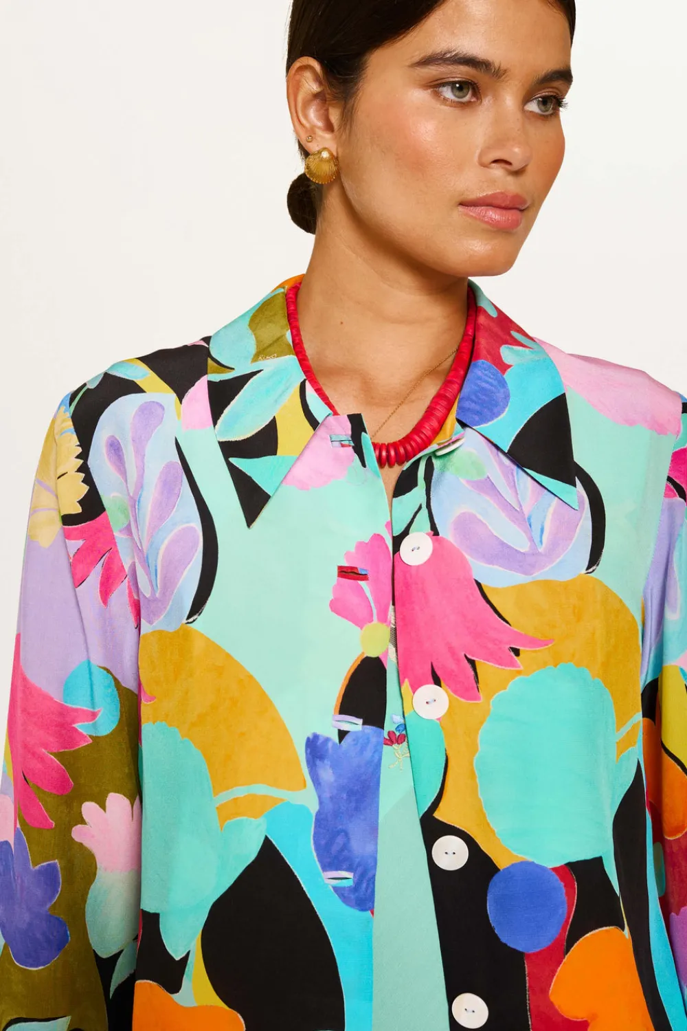 RIXO Ginette Silk Shirt^ Tops