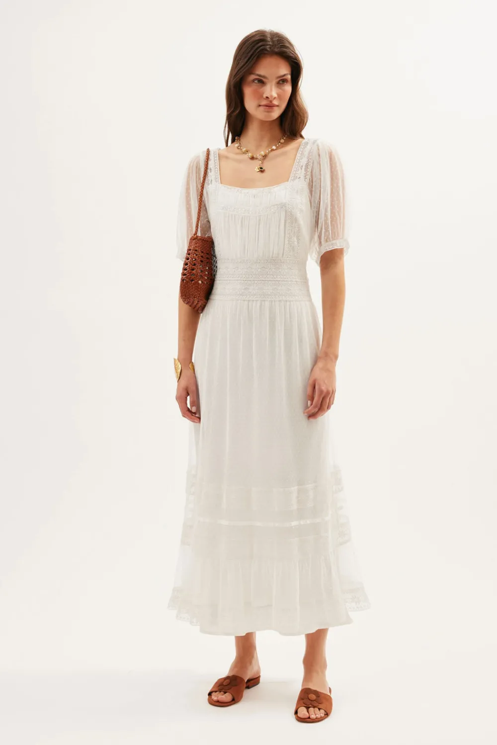 RIXO Hadley Midi Dress^ White Dresses|The White Edit