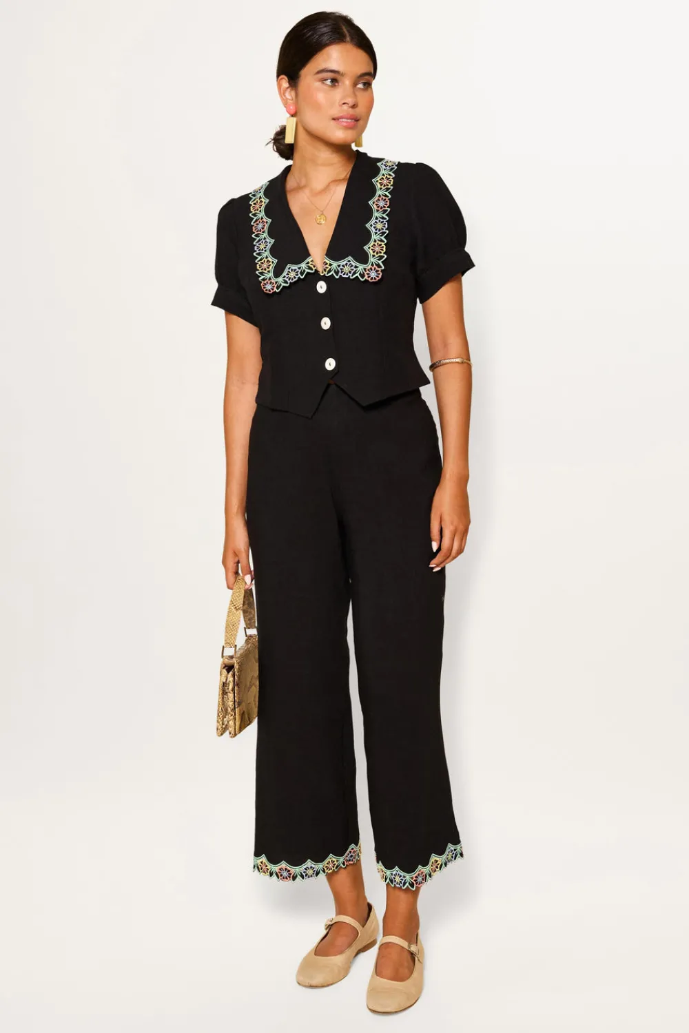 RIXO Iveta Linen-Blend Trousers^ Co-Ords