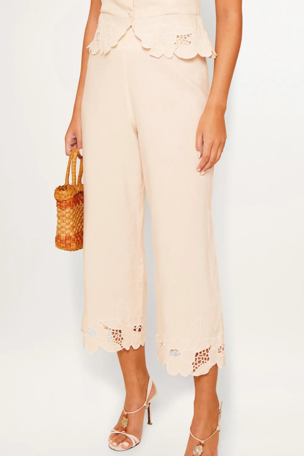 RIXO Iveta Linen-Blend Trousers^ Co-Ords