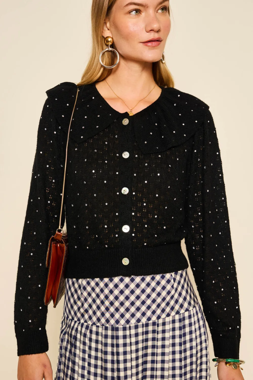 RIXO Jelena Embellished Knitted Cardigan^ Tops|Knitwear