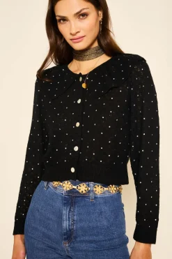 RIXO Jelena Embellished Knitted Cardigan^ Tops|Knitwear