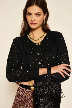 RIXO Jelena Embellished Knitted Cardigan^ Tops|Knitwear