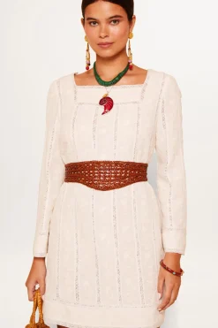 RIXO Joane Linen-Blend Mini Dress^ Occasion Dresses|White Dresses