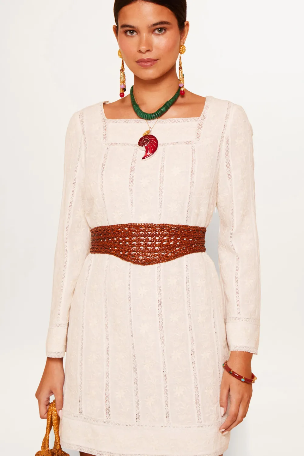 RIXO Joane Linen-Blend Mini Dress^ Occasion Dresses|White Dresses