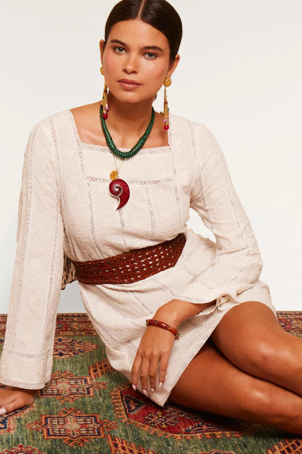 RIXO Joane Linen-Blend Mini Dress^ Occasion Dresses|White Dresses