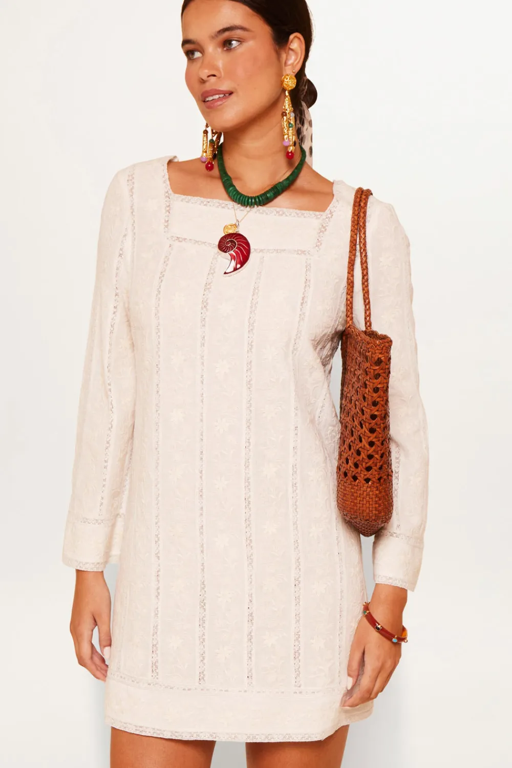 RIXO Joane Linen-Blend Mini Dress^ Occasion Dresses|White Dresses