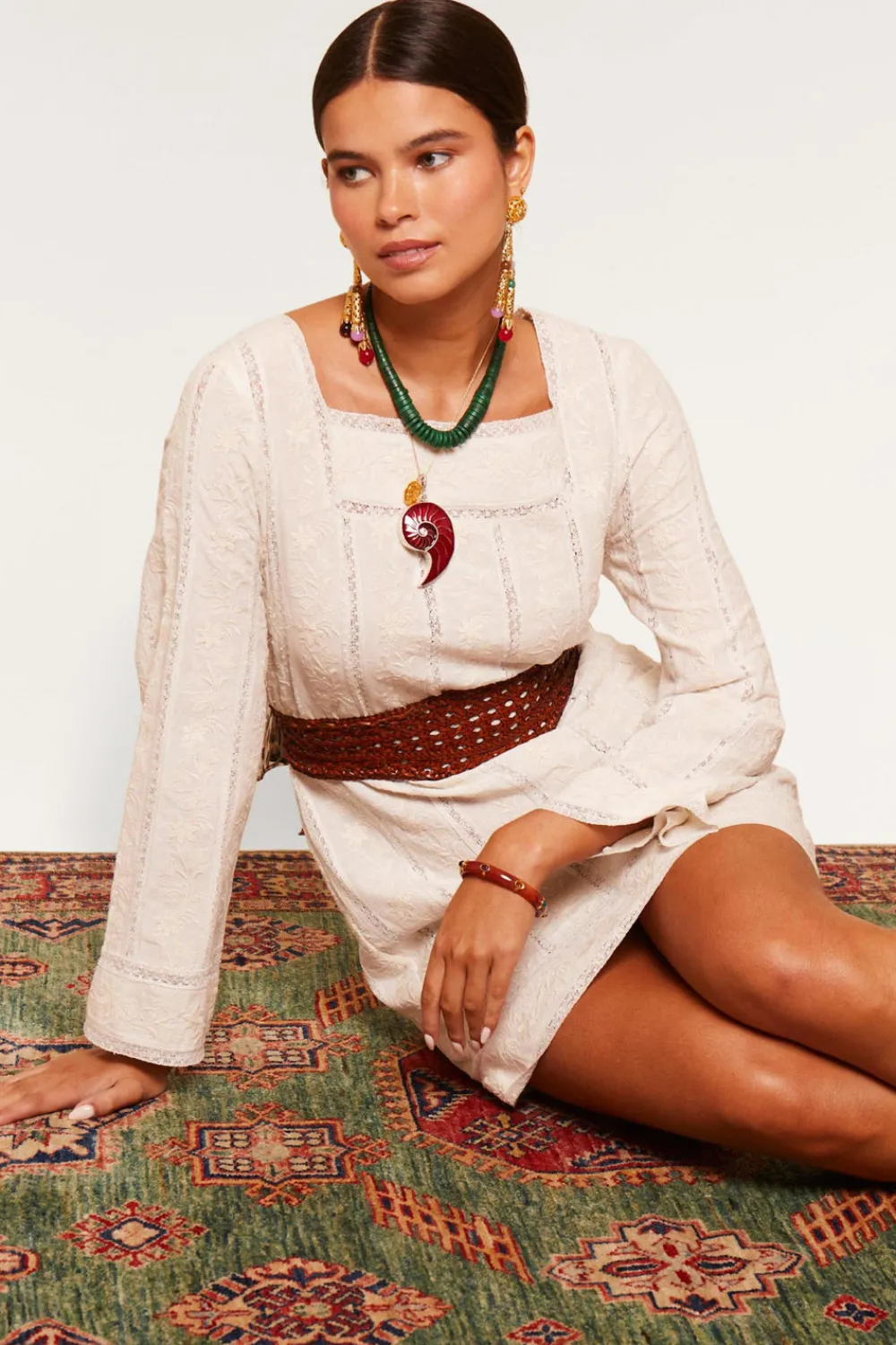 RIXO Joane Linen-Blend Mini Dress^ Occasion Dresses|White Dresses