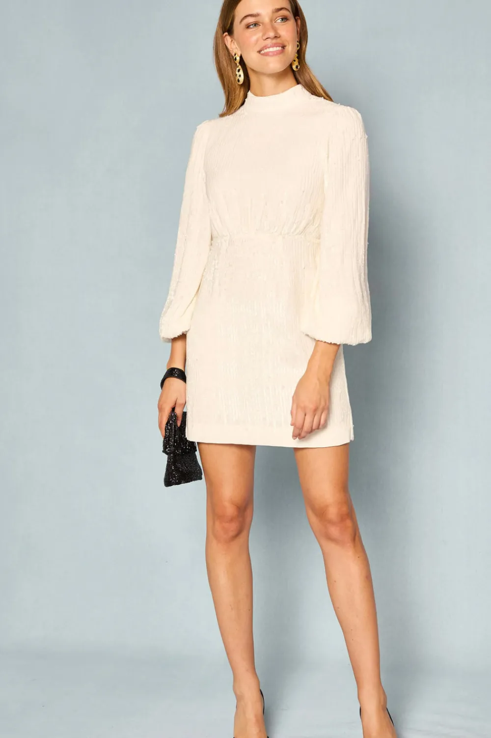 RIXO Lara Sequinned Mini Dress^ Occasion Dresses|White Dresses