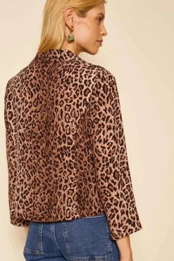RIXO Maisie Leopard Silk Top^ Tops