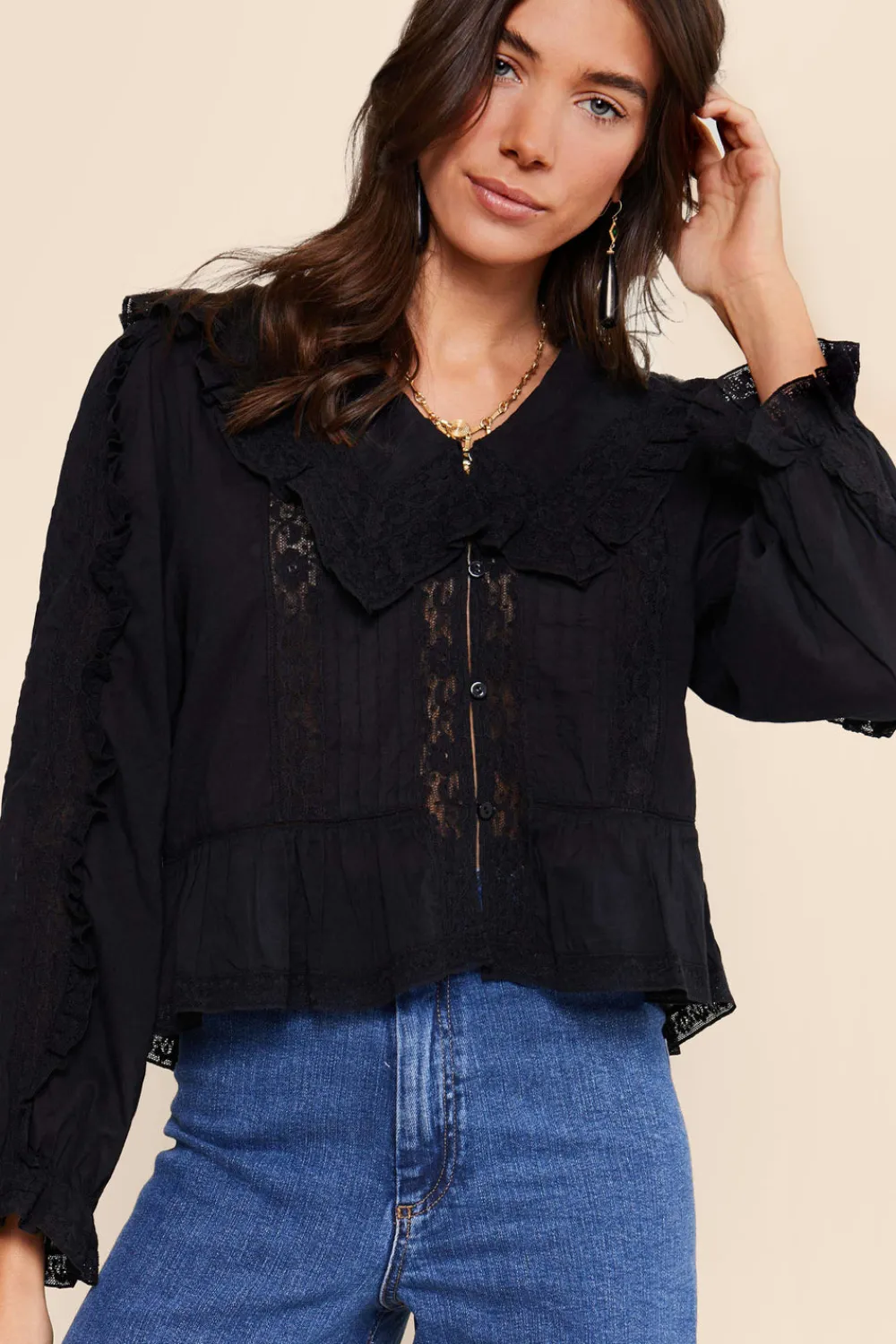 RIXO Maribelle Cotton Blouse^ Tops