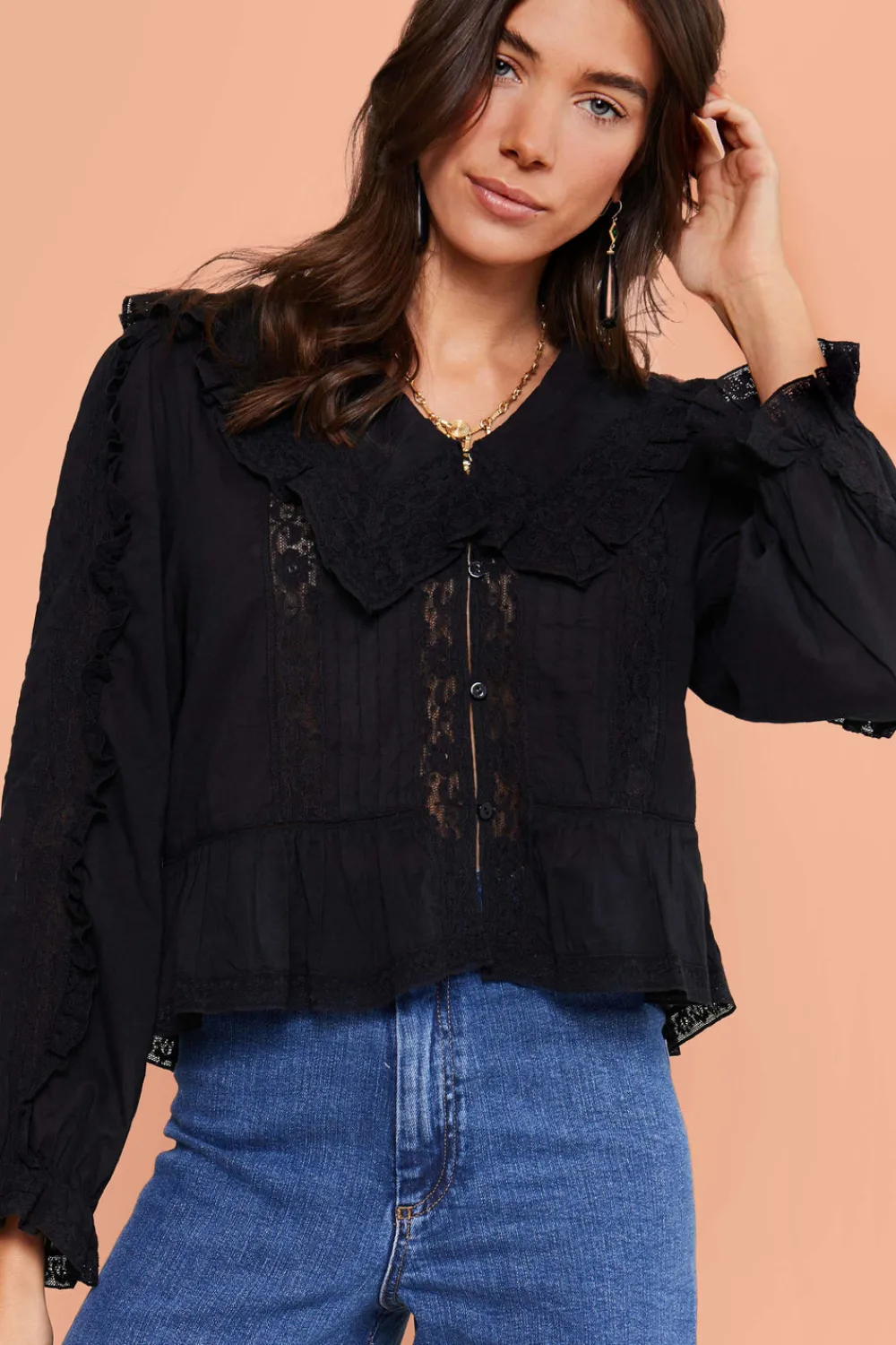 RIXO Maribelle Cotton Blouse^ Tops
