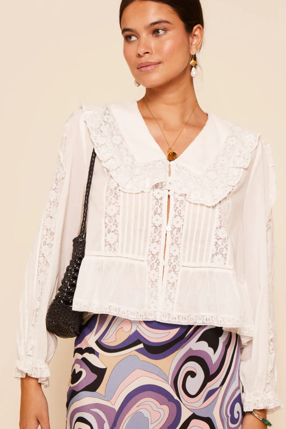 RIXO Maribelle Cotton Blouse^ Tops