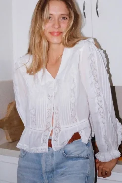 RIXO Maribelle Cotton Blouse^ Tops