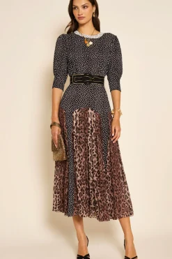 RIXO Meg Leopard Midi Dress^ Dresses