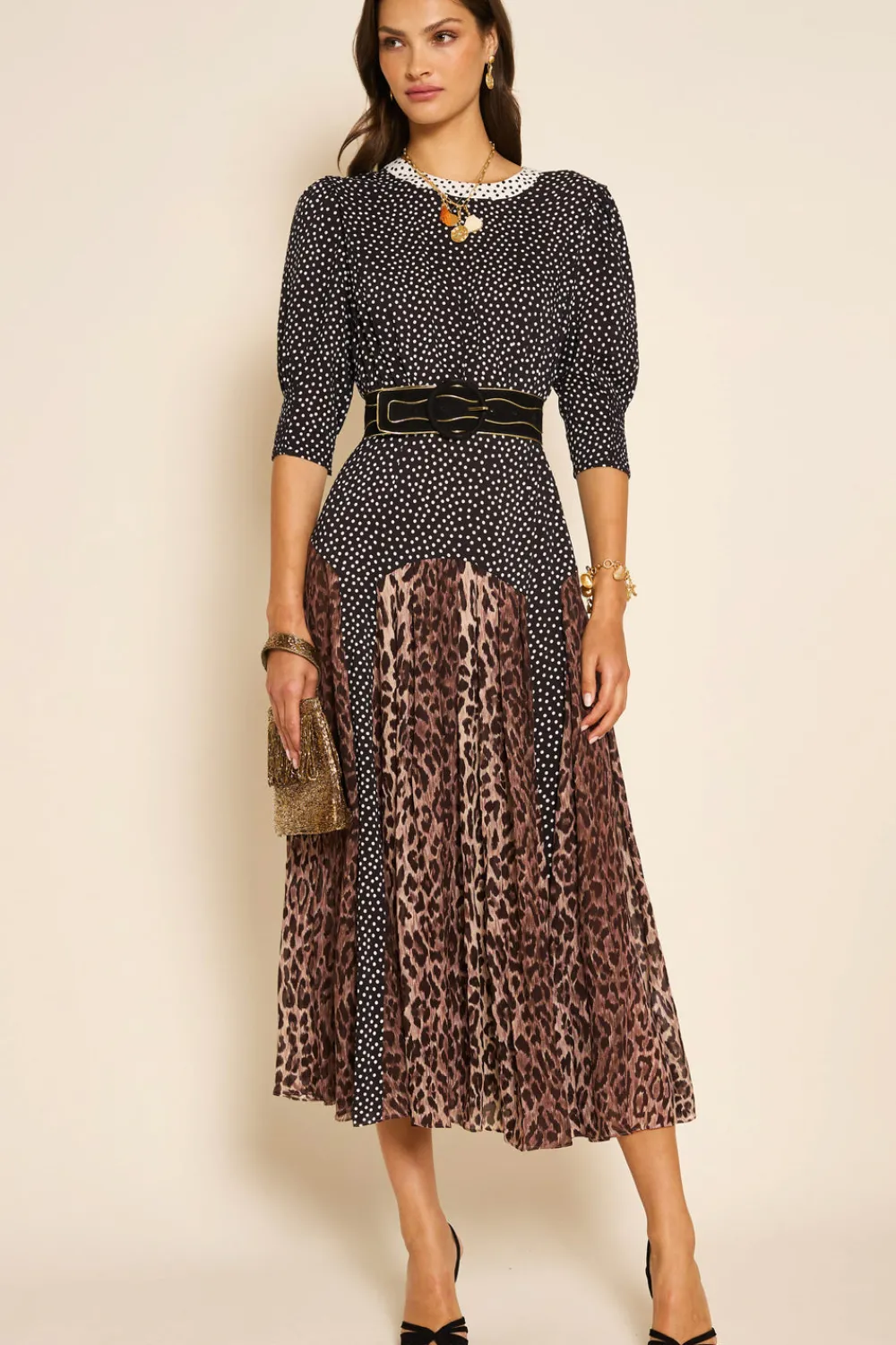 RIXO Meg Leopard Midi Dress^ Dresses
