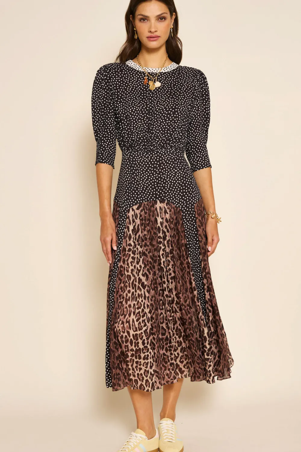 RIXO Meg Leopard Midi Dress^ Dresses