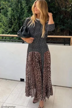 RIXO Meg Leopard Midi Dress^ Dresses