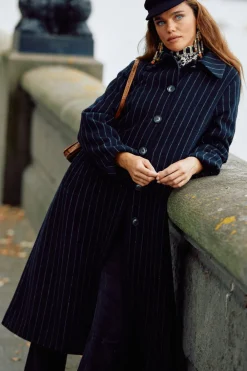 RIXO Milly Pinstriped Coat^ Coats And Jackets
