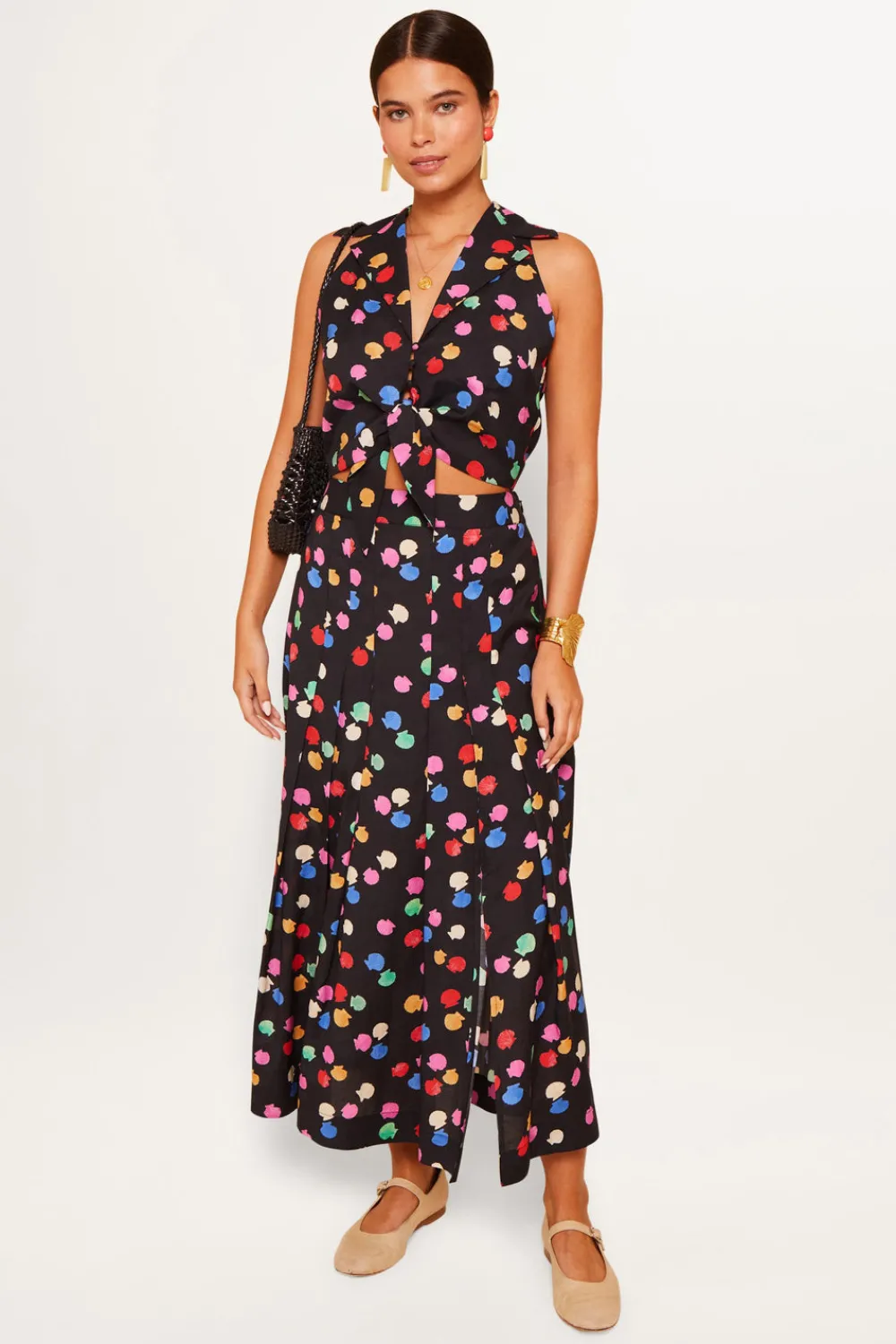 RIXO Noele Cotton-Blend Midi Skirt^ Skirts|Co-Ords