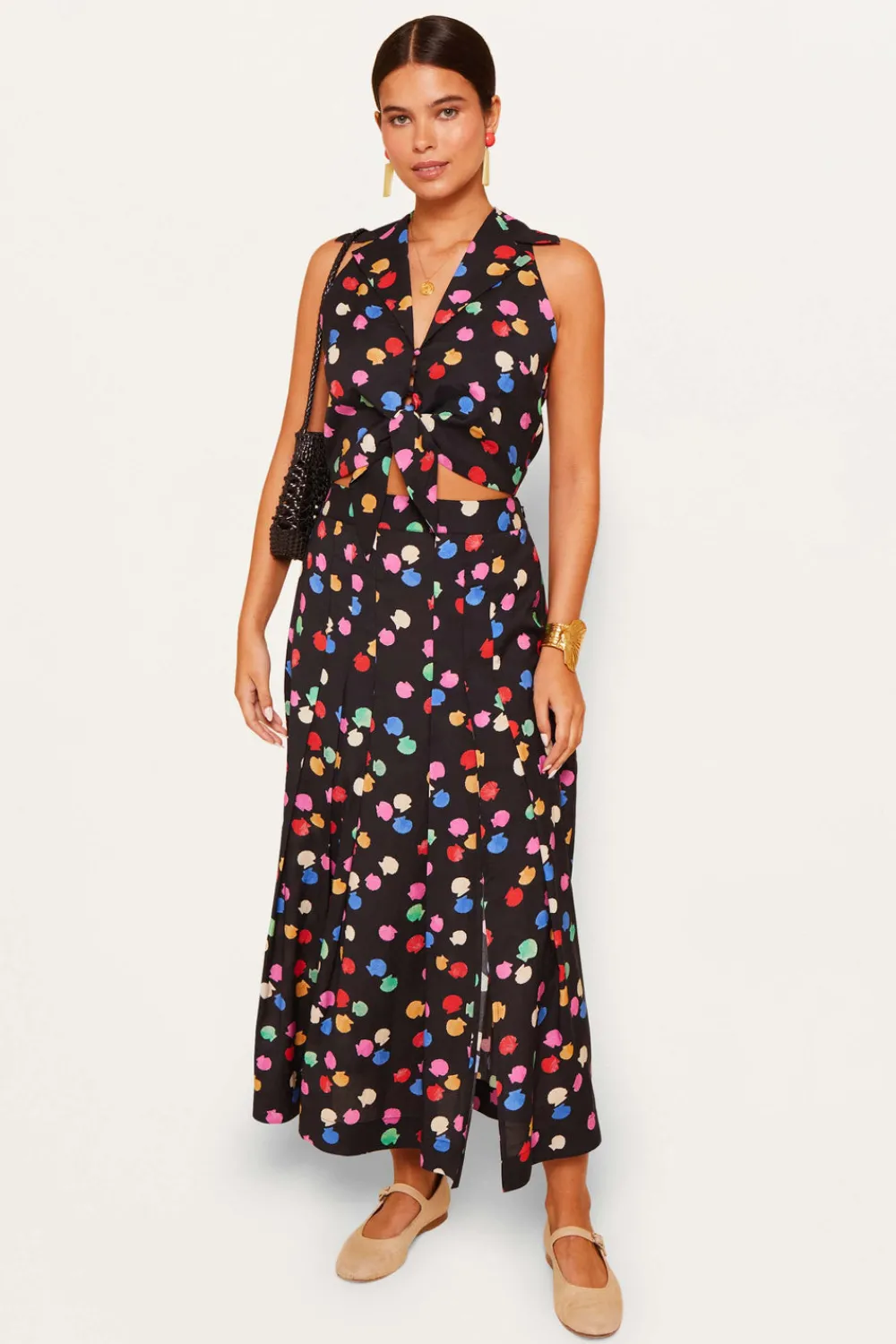 RIXO Noele Cotton-Blend Midi Skirt^ Skirts|Co-Ords