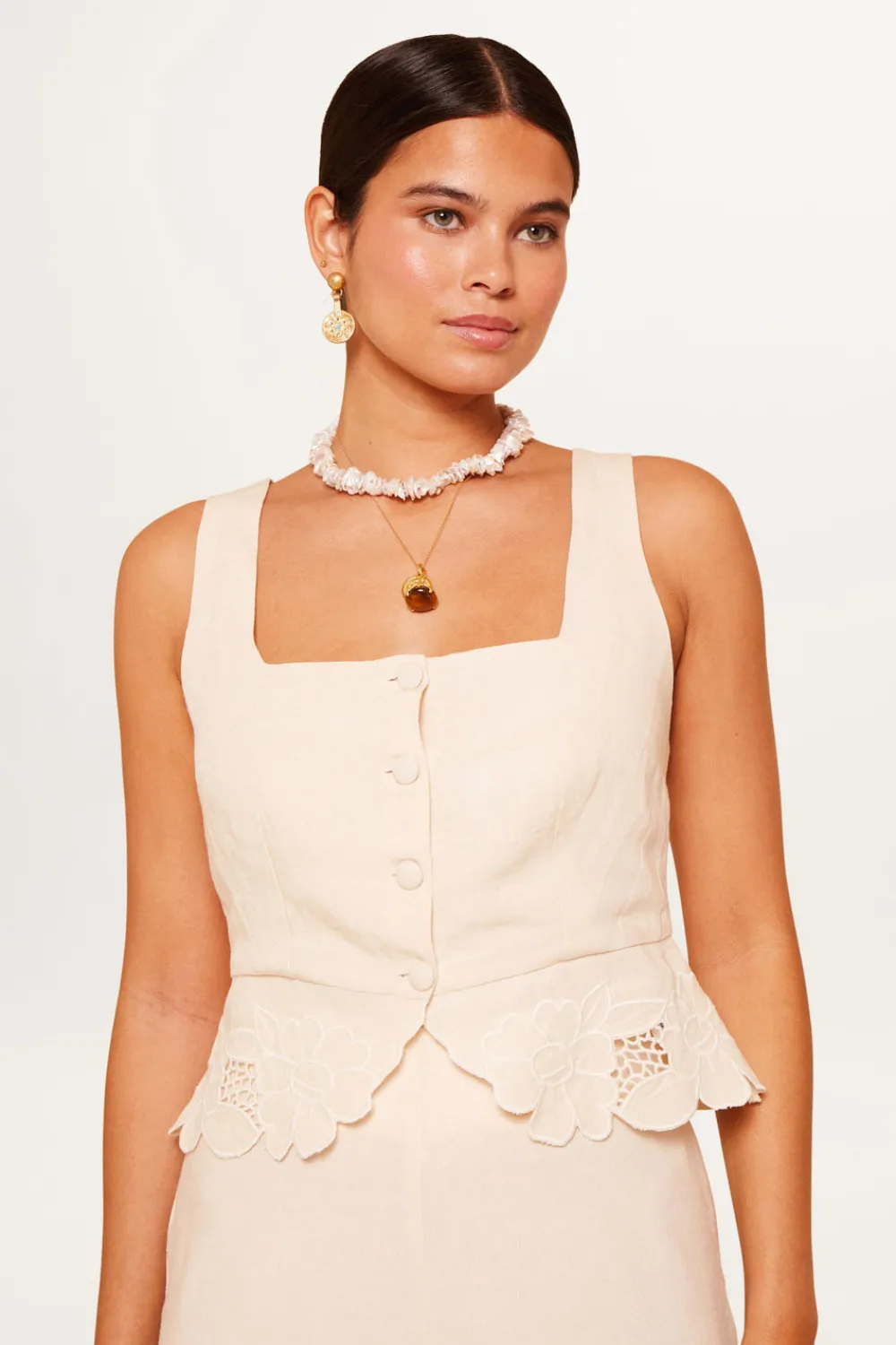 RIXO Oakley Linen-Blend Top^ Tops|Co-Ords