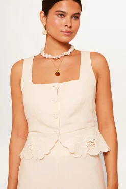 RIXO Oakley Linen-Blend Top^ Tops|Co-Ords