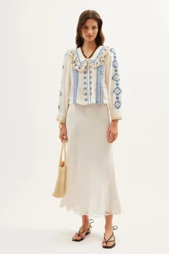 RIXO Percy Cotton Blouse^ Tops