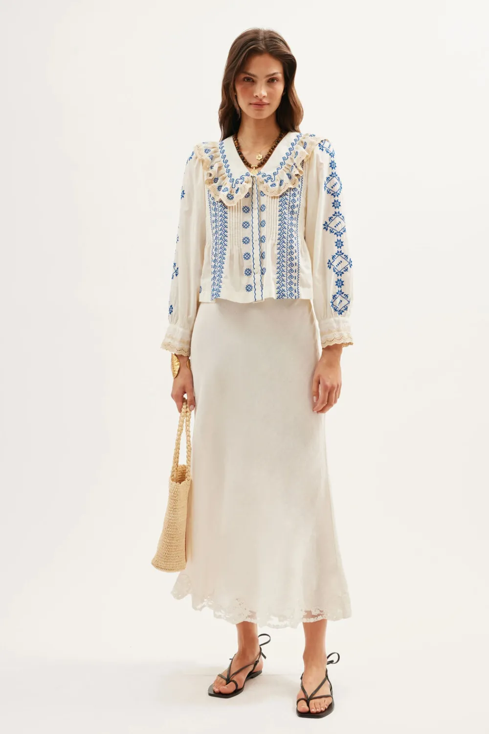 RIXO Percy Cotton Blouse^ Tops