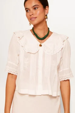 RIXO Quince Cotton Blouse^ Tops