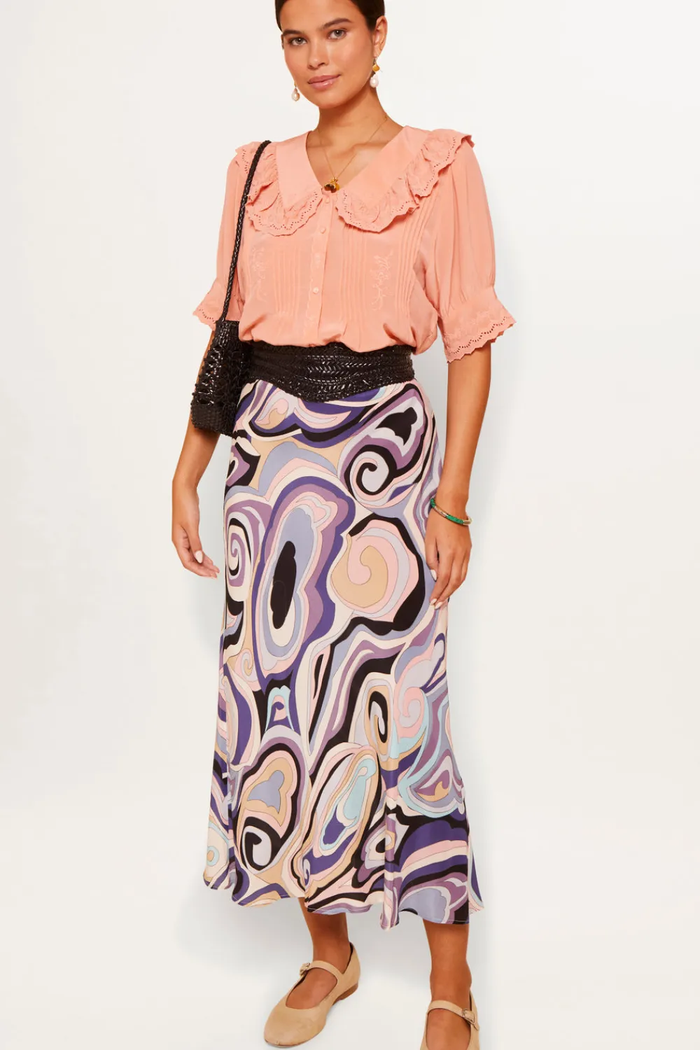 RIXO Quince Silk Blouse^ Tops