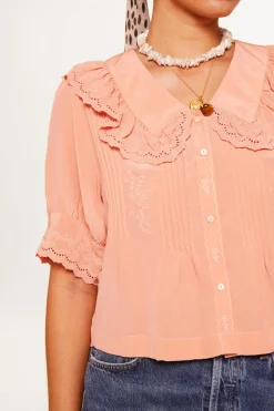 RIXO Quince Silk Blouse^ Tops